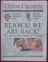 Clifton Chronicle issue 1, November 3, 2005 front page